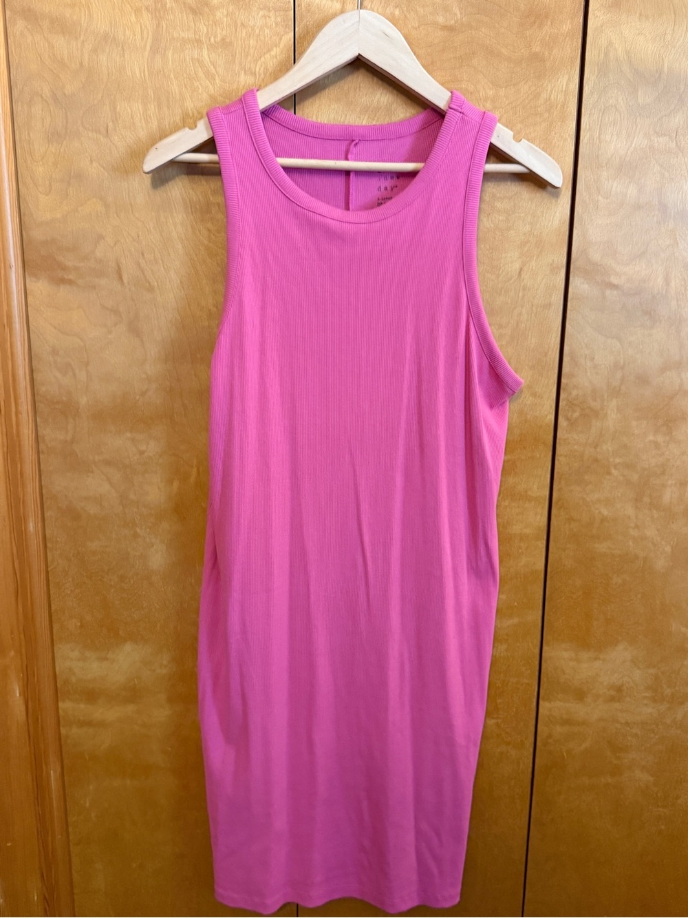 Tank top dress Ribbed pink size women 
 X-Large